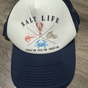 Salt Life Navy and White Seafood Graphic Hat